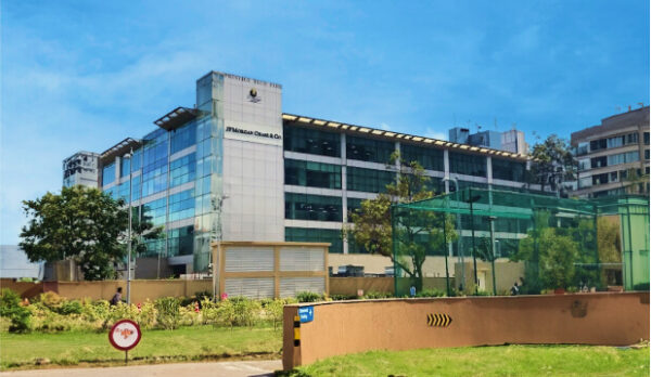 Prestige Tech Platina building 2 exterior showcasing modern architecture.